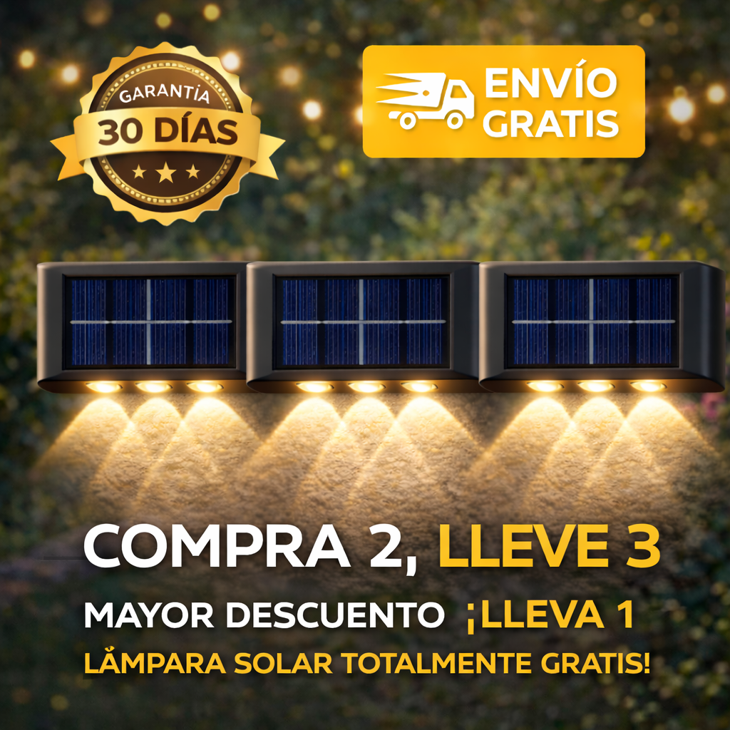 Lampara Solar De Pared : Iluminación solar sin cables ni consumo