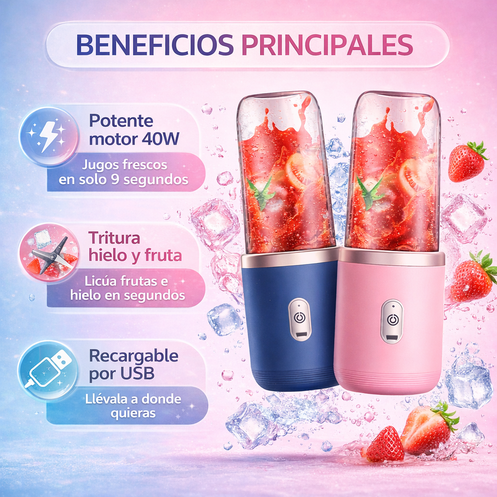 Licuadora Portable : Batidos al instante donde quieras