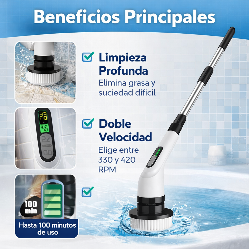 Limpiador 9 En 1 : Limpiador eléctrico potente y multifuncional