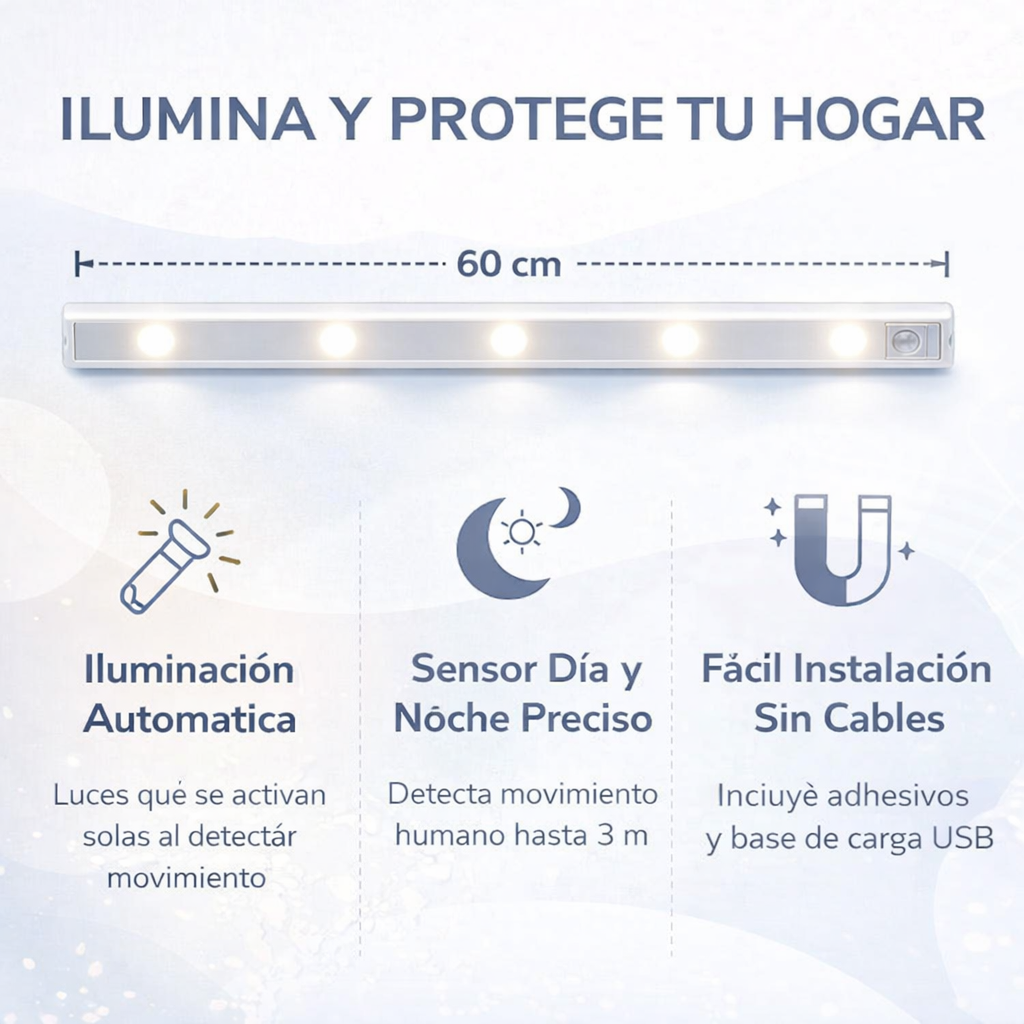 Lampara Luz Led Con Sensor De Movimiento : Iluminación inteligente automática y de alta potencia