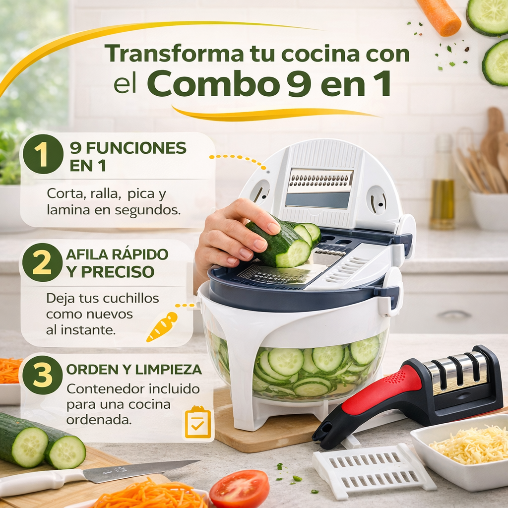 ChefPro Duo 9 en 1 : Más rapidez, menos esfuerzo