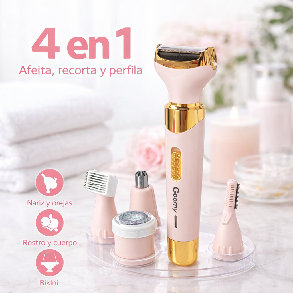 Afeitadora Electrica 4 En 1 : Elimina vello sin cortes ni irritación