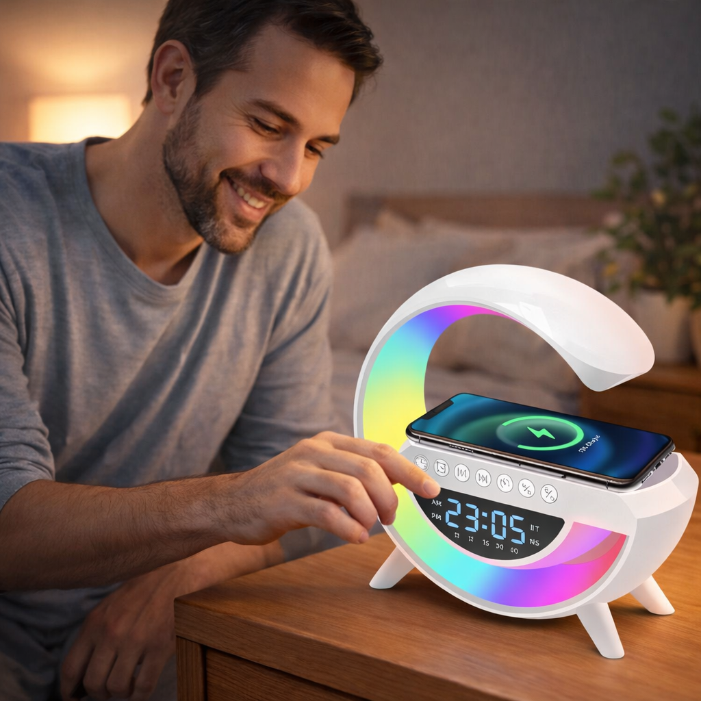 SmartGlow 4 en 1 : Sonido, luz y carga en uno