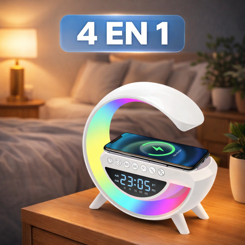 SmartGlow 4 en 1 : Sonido, luz y carga en uno