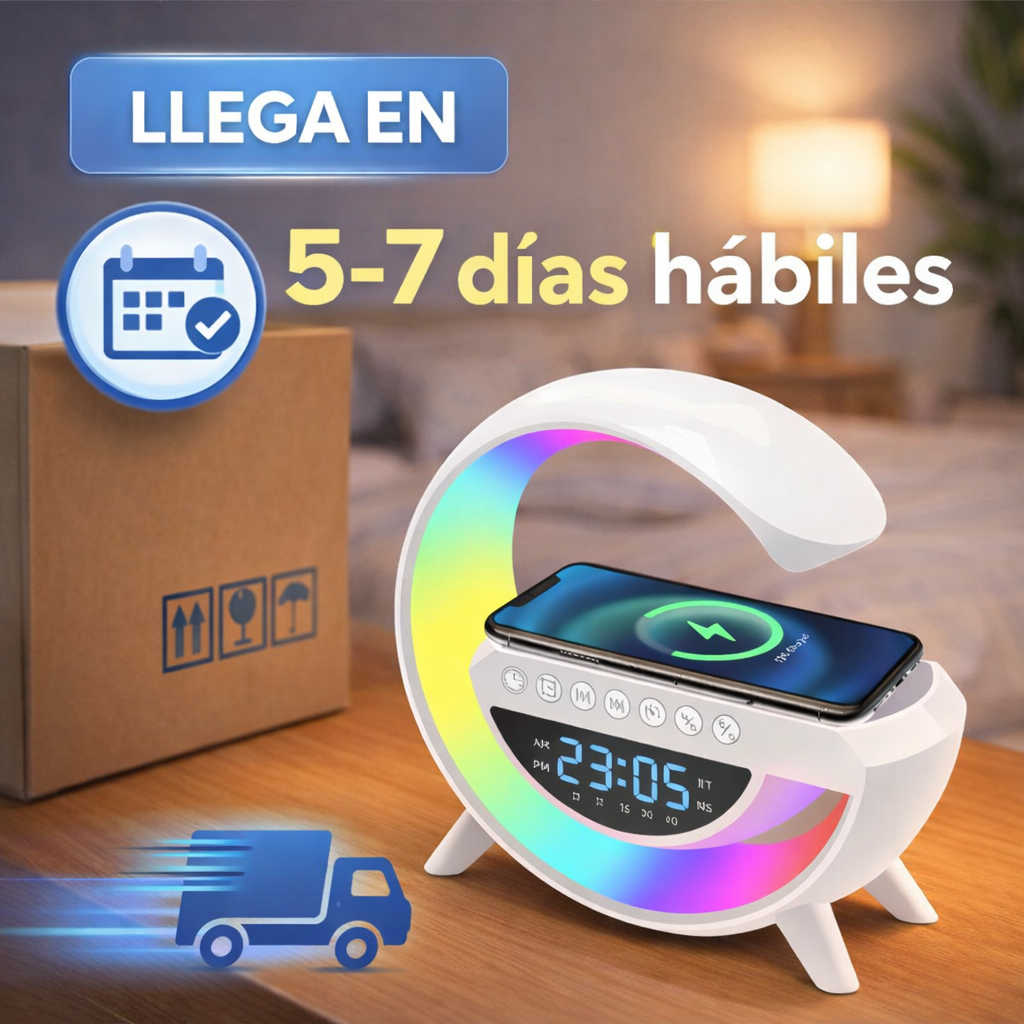 SmartGlow 4 en 1 : Sonido, luz y carga en uno