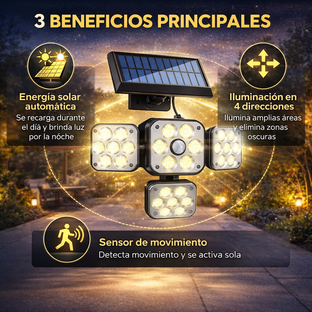 Lampara Solar Led : Iluminación exterior solar con sensor automático
