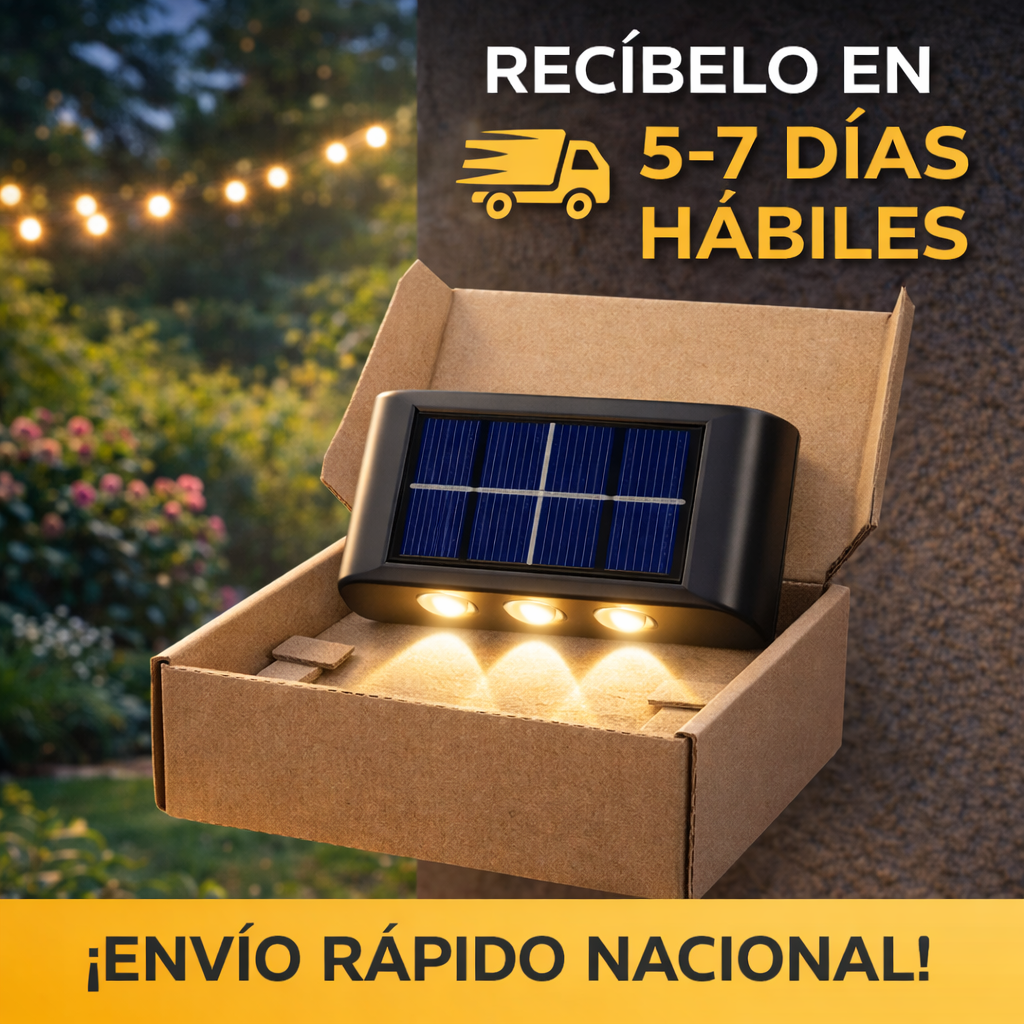 Lampara Solar De Pared : Iluminación solar sin cables ni consumo