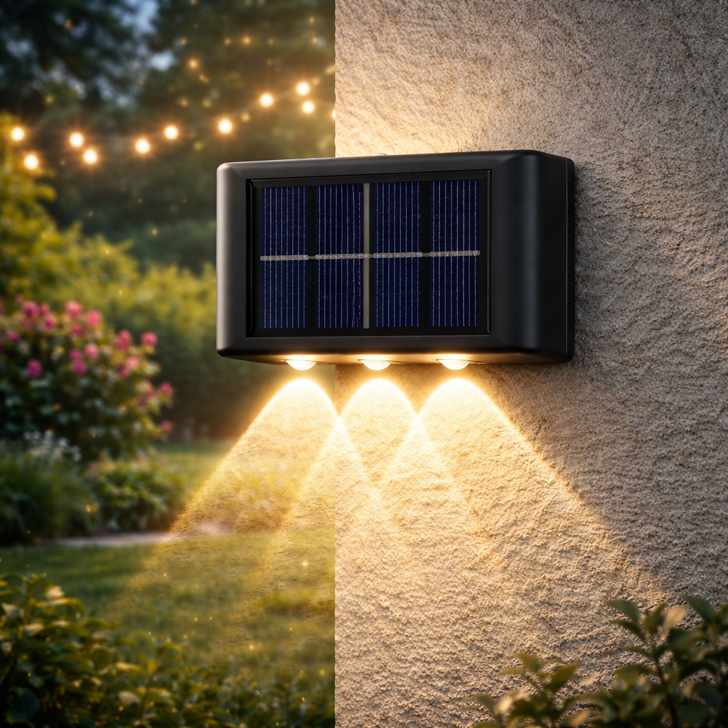 Lampara Solar De Pared : Iluminación solar sin cables ni consumo