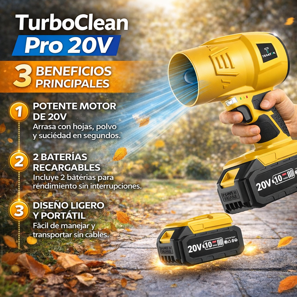TurboClean Pro 20V : Limpieza potente sin cables ni esfuerzo